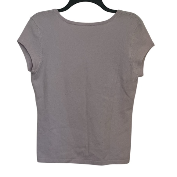 Michael Kors 100% Cashmere Short Sleeve Sweater Large L Lavender Violet EUC Top - Picture 2 of 14
